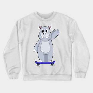 Hippo Skater Skateboard Crewneck Sweatshirt